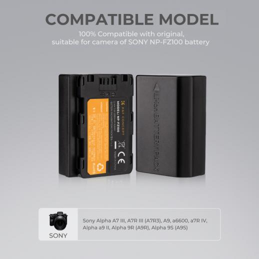 NP-FZ100 Battery Charger Set for Sony Alpha A7 III, A7R III (A7R3), A9, a6600, a7R IV, Alpha a9 II (2-Pack, Micro USB Port, 2280mAH NP-FZ100 Battery Charger Set for Sony Alpha A7 III, A7R III (A7R3), A9, a6600, a7R IV, Alpha a9 II (2-Pack, Micro USB Port, 2280mAH